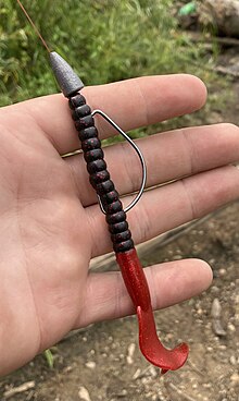 A Texas-rigged ribbontail worm Texas Rig.jpg