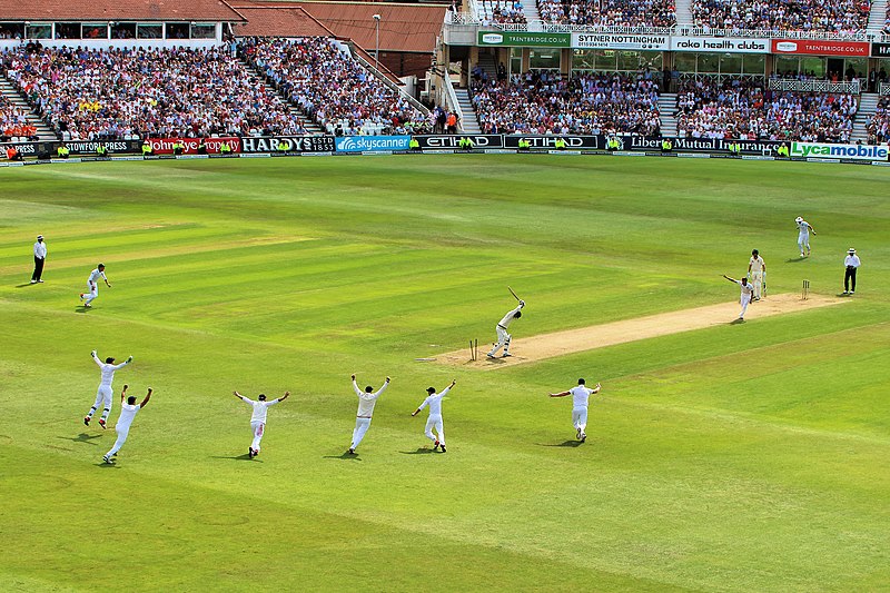 File:The Final Wicket Falling at The Ashes 2015.jpg