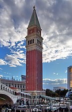 Campanile Tower de l'hôtel Venetian, réplique de la tour située à Venise.