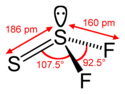 Suuntaa-antava kuva tiotionyylifluoridista