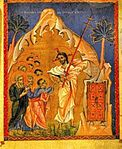 Aposteln Tovmas tvivel av Toros Roslin, Evangeliet från Malatya, 1200-talet.