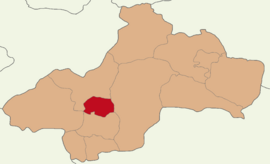 Map showing Pazar District in Tokat Province