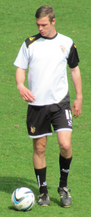 Tom Pope warming up for Port Vale in 2013
