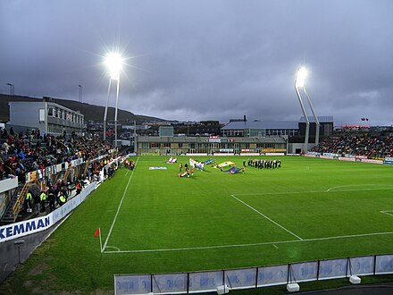 Tórsvøllur, in Tórshavn, is one of two national stadiums in the Faroe Islands. It has the larger capacity of the two with 6000.
