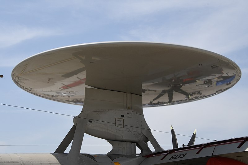 File:U.S.NAVY E-2D Advanced Hawkeye(168991) of VAW-125 AN APY-9 radome right rear low-angle view at MCAS Iwakuni May 5, 2018.jpg