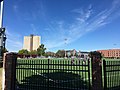 English: Campus Recreation Complex from Cabot Street during an Ultimate tournament