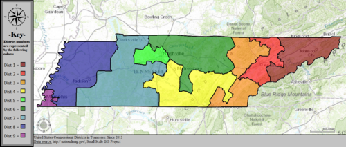 United States Congressional Districts in Tennessee, since 2013.tif