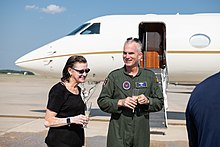 Selva with wife Ricki Selva in 2019 VCJCS Fini Flight (48338467562).jpg