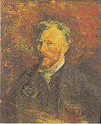 Self-portrait with Pipe and Glass by Vincent van Gogh