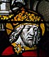 Вітраж із зображенням Карла Великого в Кафедральному соборі Мулена, Франція (кінець 15 ст.)