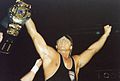 أوين هارت solleva la versione Winged Eagle del titolo allora noto come WWF Championship
