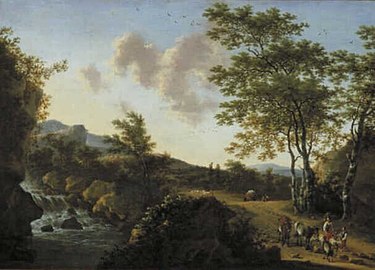 Italianiserend landschap met waterval, Museum Boijmans Van Beuningen