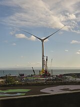 Wind turbine under construction at Methil Wind Turbine construction, Fife Energy Park, Methil.JPG