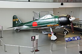 Mitsubishi A6M Zero in exhibition hall
