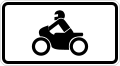 Zusatzzeichen 1046-12 nur Krafträder, auch mit Beiwagen, Klein­krafträder und Mofas (bis 2017)