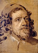 Sketch for the portrait of the architect Inigo Jones - Anthony van Dyck - Musée des Beaux-Arts d'Agen