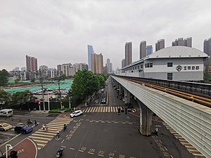 位于车站原址的武汉轨道交通1号线硚口路车场