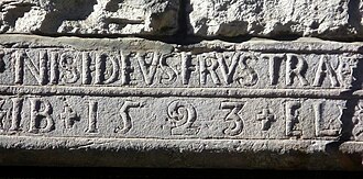 One of many 16th century door lintels in Edinburgh's Old Town 16thC lintel, Edinburgh Old Town.jpg