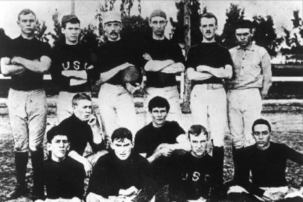 The first USC football squad (1888). Before they were nicknamed the "Trojans", they were known as the USC Methodists