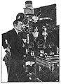 Image 71Charles Logwood broadcasting at station 2XG, New York City, circa November, 1916 (from History of broadcasting)