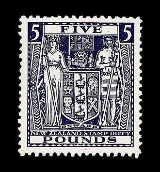 PS5 blue Arms type 1929 New Zealand Arms stamp.jpg