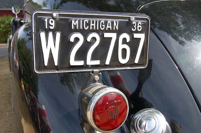 File:1936 Packard license plate and fuel cap (1144239054).jpg