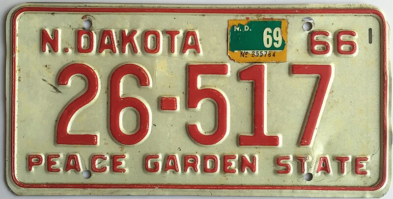 File:1966-69 North Dakota license plate.jpg