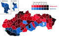 Results of the first round of the 2009 Slovak presidential election, showing vote strength by district.