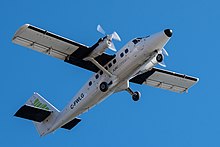 Air Borealis (PAL Airlines) DHC-6-300 Twin Otter (C-FWLG) departs Nain Airport, Labrador Canada in 2017. 2017-10-02 Air Borealis (PAL Airlines) DHC-6-300 Twin Otter C-FWLG plane.jpg