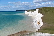 The Seven Sisters cliffs in Somerset, England.