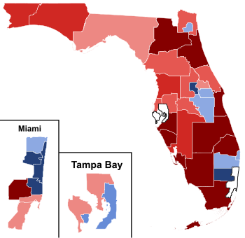 2022 Florida State Senate election by margin.svg