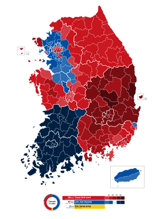 <span class="mw-page-title-main">2022 South Korean presidential election</span> Public vote for the Republic of Koreas chief executive