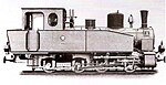 4-4 gekuppelte Tender-Lokomotive mit kuvenbeweglichen Hohlachsen (Bauart Klien-Lindner) - 200 PS - Spurweite 785 mm - Dienstgewicht ca. 27500 kg.jpg