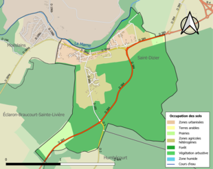 Kolorowa mapa przedstawiająca użytkowanie gruntów.