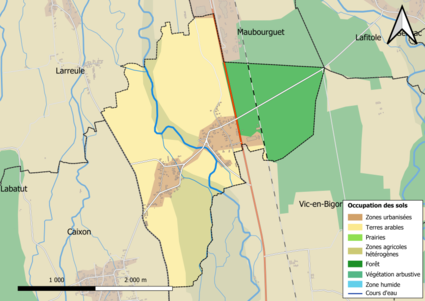 Kolorowa mapa przedstawiająca zagospodarowanie terenu.