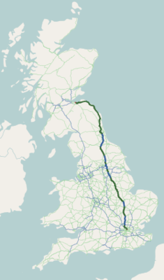 A1 — самая длинная нумерованная автодорога Великобритании