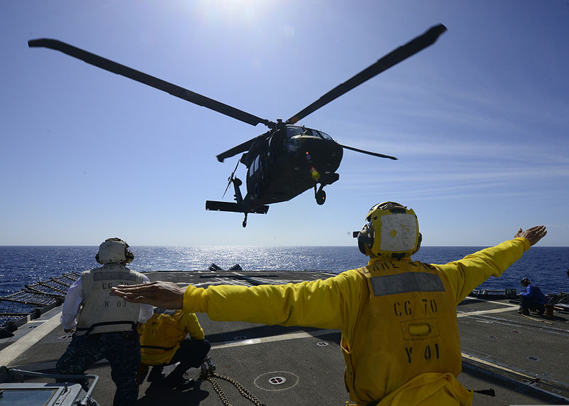 File:A U.S. Army UH-60 Black Hawk helicopter with the 25th Combat Aviation Brigade practices landing on the guided missile cruiser USS Lake Erie (CG 70) during joint training operations off the coast of Hawaii 131209-N-DT805-348.jpg