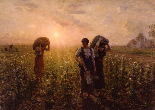 נשים בסוף יום עבודה בשדות, ציור משנת 1887