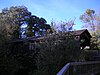 An upstream view of the Ada Covered Bridge