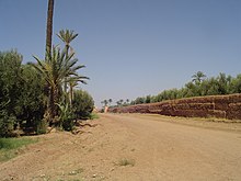 Orchards and remains of walls inside the gardens Agdal garden, Marrakech (2847839030).jpg