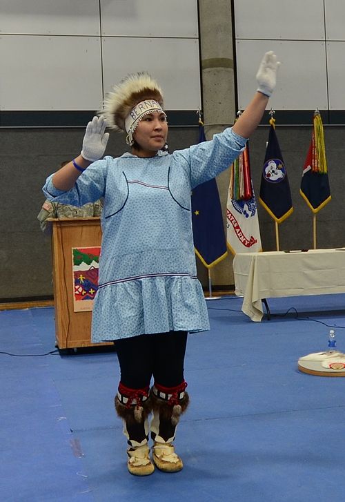 Alaska Native dancer performing in Fairbanks