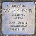Deutsch: Stolperstein für Amalie Röhmann geb. Segall vor dem Gebäude Wellingsbütteler Landstraße 165 in Hamburg-Ohlsdorf.