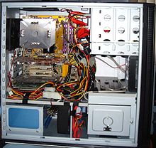 Another example of the Antec P180, this one demonstrating the use of the Scythe Ninja, a fanless CPU cooler Antecp180b.JPG