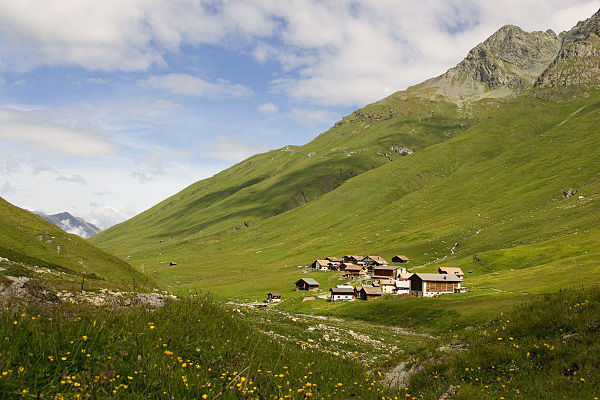 Juf (Avers), at 2,126 meters (6,975 ft) above sea level, is the highest permanently inhabited settlement in Europe. This Walser village was establishe