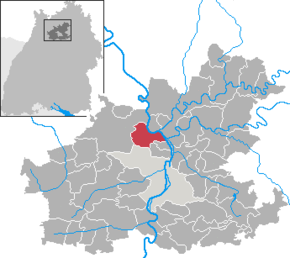 Poziția orașului Bad Wimpfen pe harta districtului Heilbronn