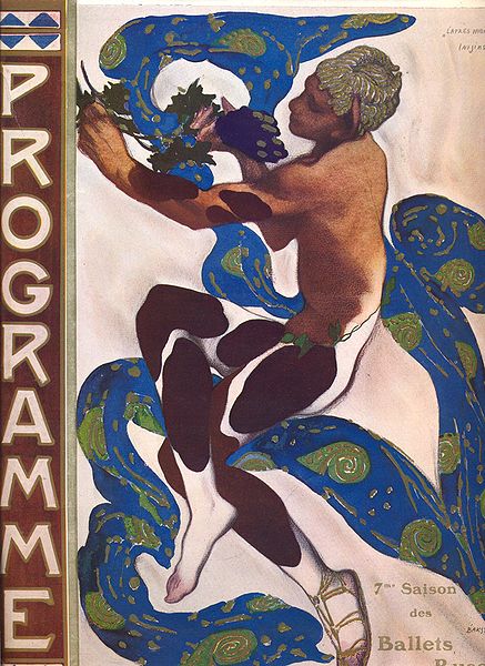 Program design for "Afternoon of a Faun" by Léon Bakst for Ballets Russes (1912)