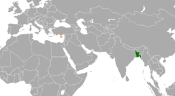 Map indicating locations of Bangladesh and Cyprus