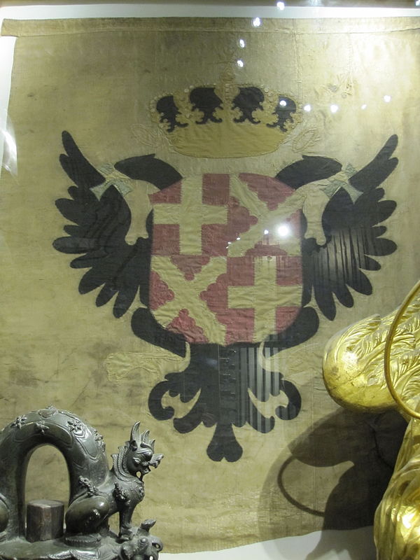 A banner bearing the arms of Baron Ferdinand von Hompesch, 71st Grand Master of the Knights of Malta, in 1798 Napoleon's French forces captured Malta 