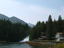Baranof Warm Springs and the rapids from Baranof Lake's outlet.