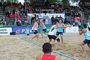 Deutsch: Beachhandball Europameisterschaften 2019 (Beach handball Euro); Tag 6: 7. Juli 2019 – Männerfinale, Dänemark-Norwegen 2:0 (25:18, 19:16) English: Beach handball Euro; Day 6: 7 July 2019 – Men's Final – Denmark-Norway 2:0 (25:18, 19:16)